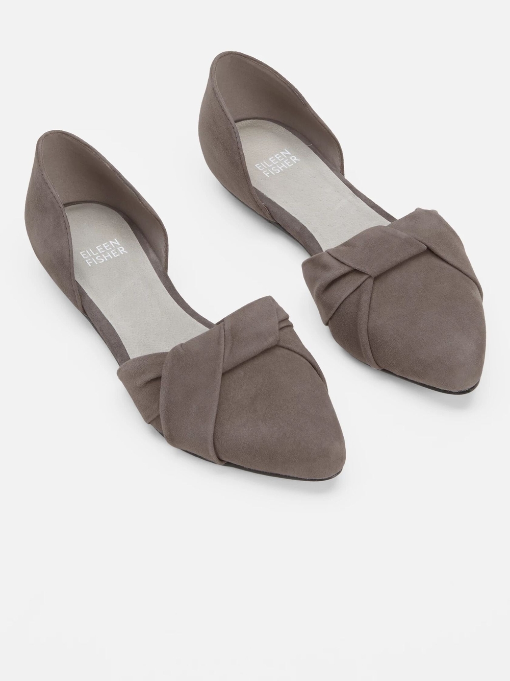 Eileen Fisher Women's Grey Suede D'Orsay Flats Size 10